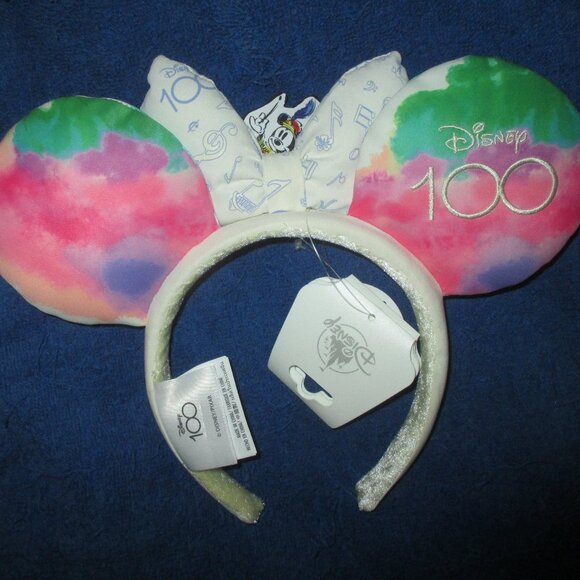Disney 100 Years of Wonder Characters UV Minnie Mouse Bow Ears Headband - Picture 2 of 3